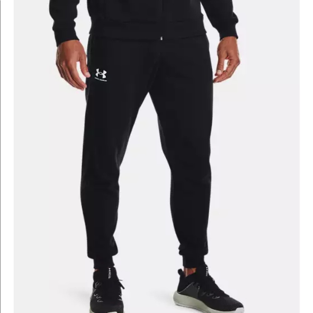 Black rival fleece joggers